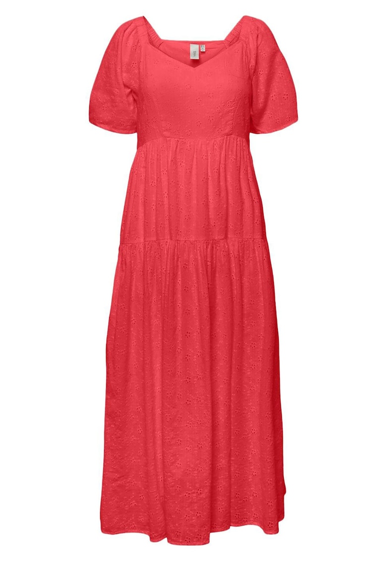 Дамска рокля - Памук - 301808251 - Розово Yas