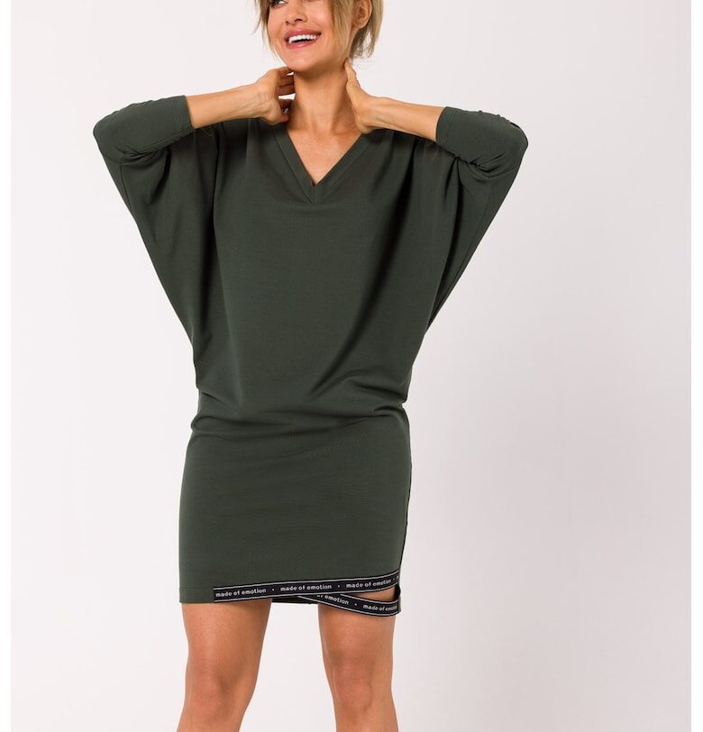 Дамска рокля - Памук - M - Зелен - Зелен MOE