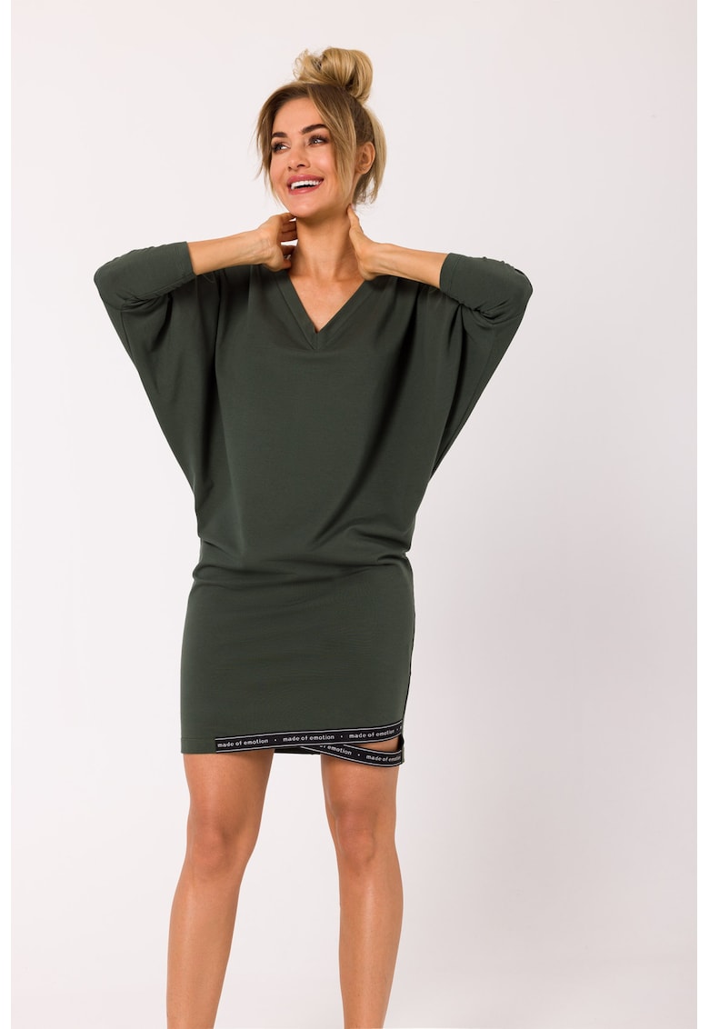 Дамска рокля - Памук - M - Зелен - Зелен MOE