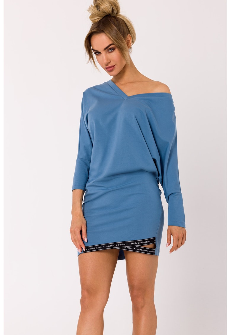 Дамска рокля - Памук - M - Зелен - Син MOE