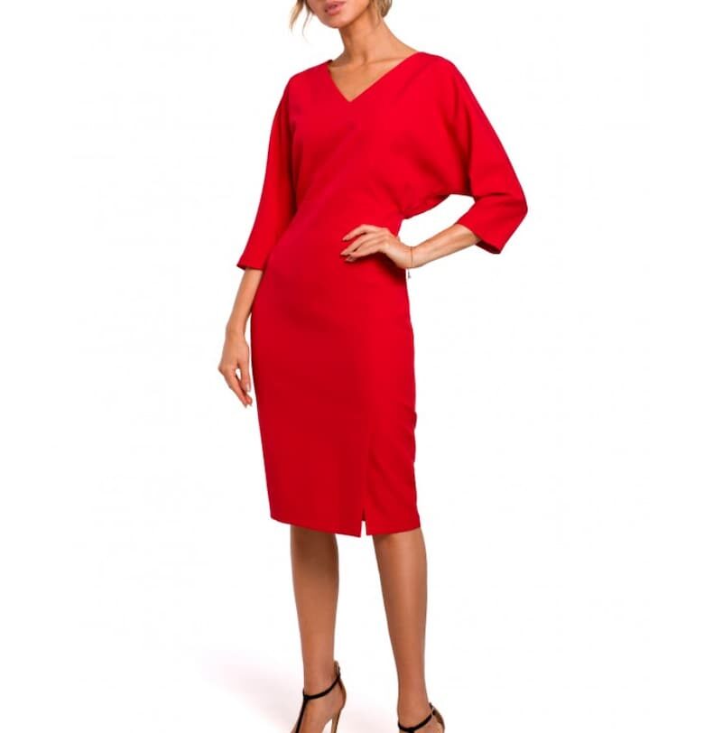 Дамска рокля  Полиестер - Еластан - Червена - Червен MOE