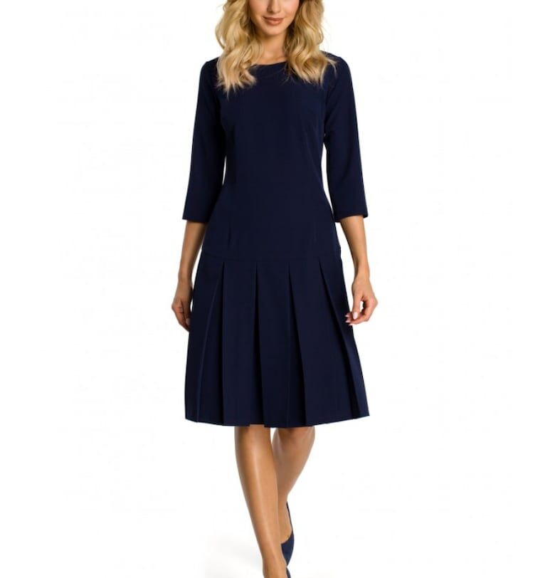 Дамска рокля -  Полиестер/Вискоза - Тъмносин MOE