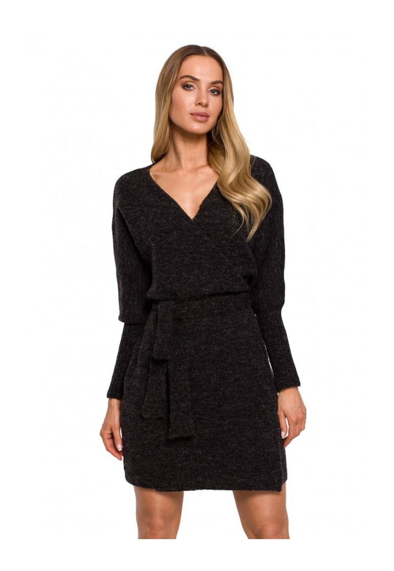 Дамска рокля - Полиестер/Вълна - Черна - Черен MOE