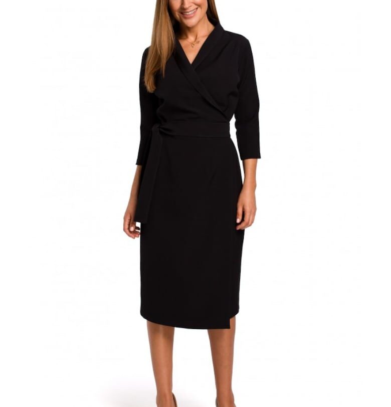 Дамска рокля -  Полиестер/Еластан - Черен Style