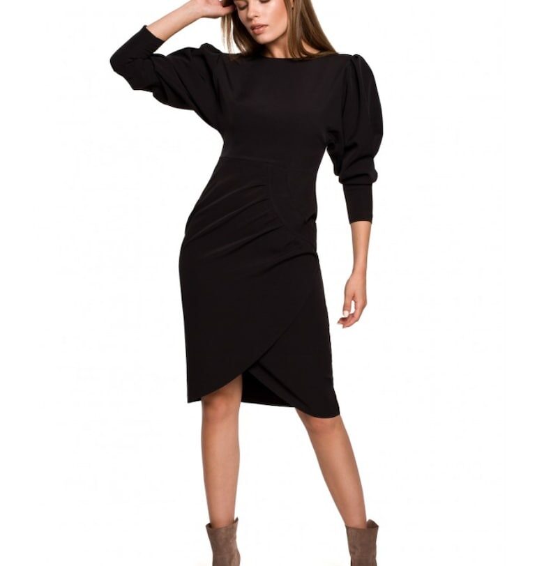 Дамска рокля  Полиестер/Еластан - Черен Style