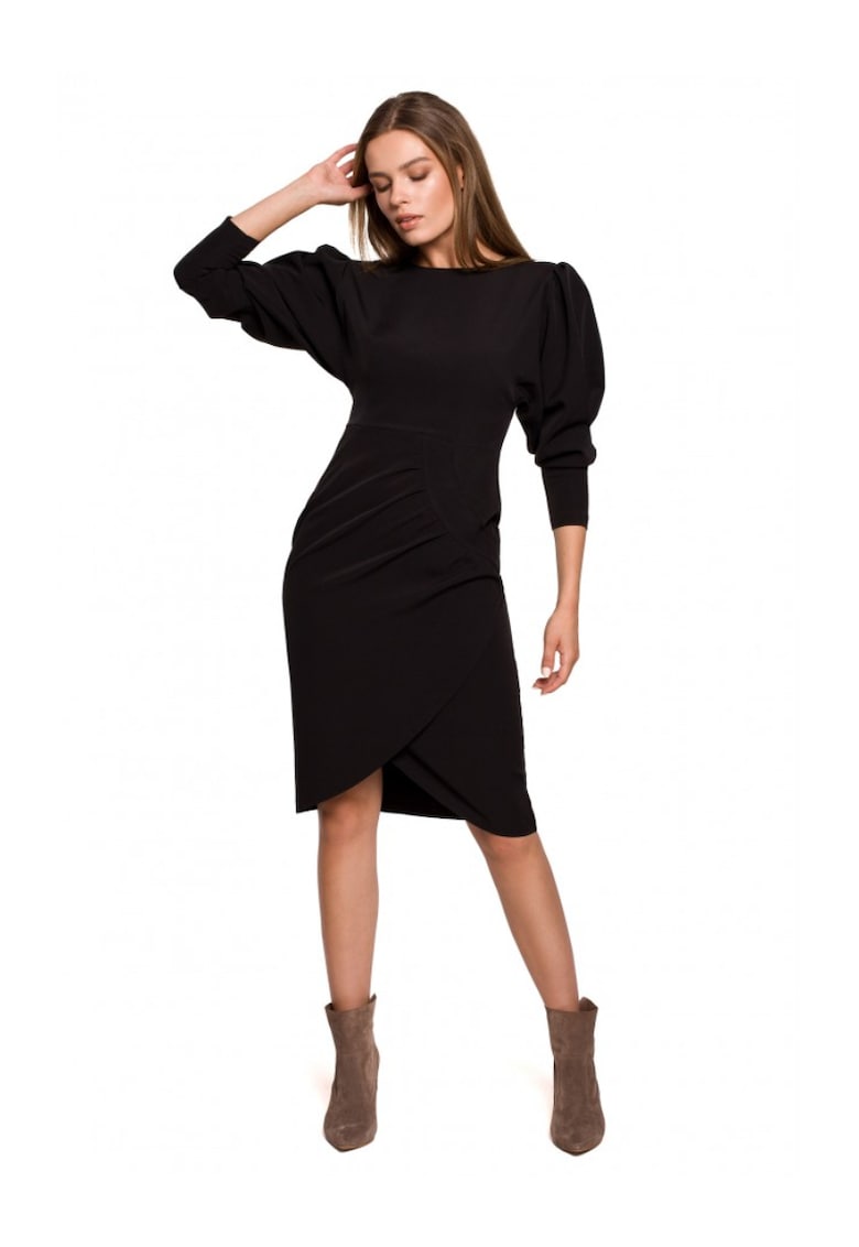 Дамска рокля Полиестер/Еластан - Черен Style