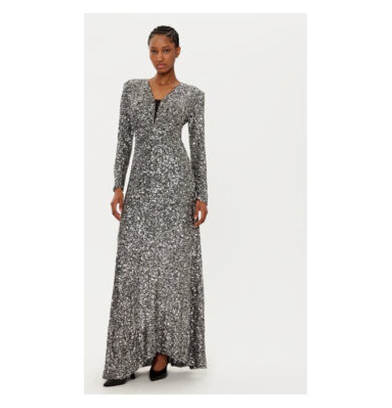 Дамска рокля - Ринасименто - 305119179 - Рециклиран полиестер - Сребрист - Сребрист Rinascimento