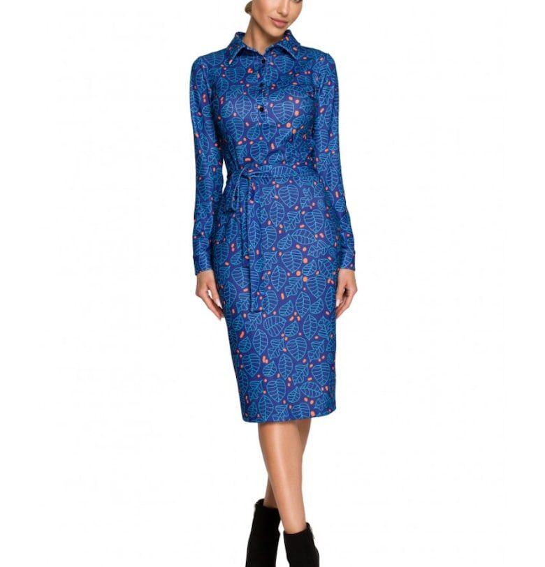 Дамска рокля  С ръкави - Полиестер - Еластан - Многоцветен2 MOE