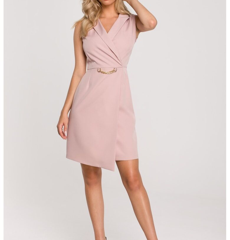 Дамска рокля - Тип блейзър - Полиестер/Памук Makover