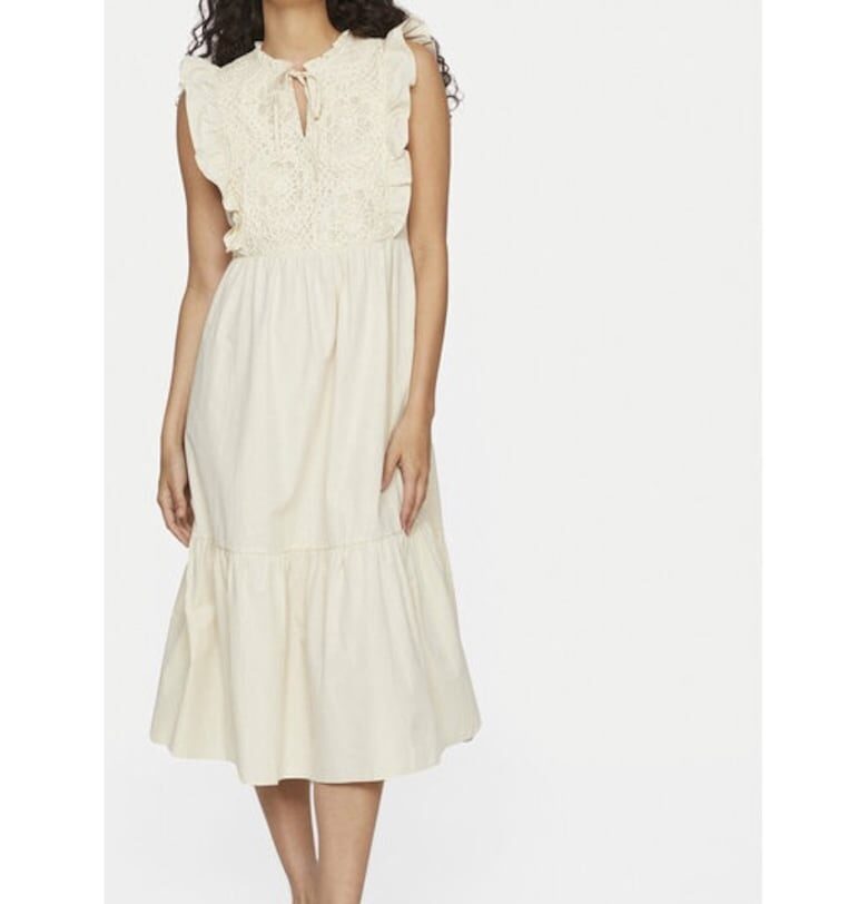 Дамска рокля - вила - Бежов - Памук Vila