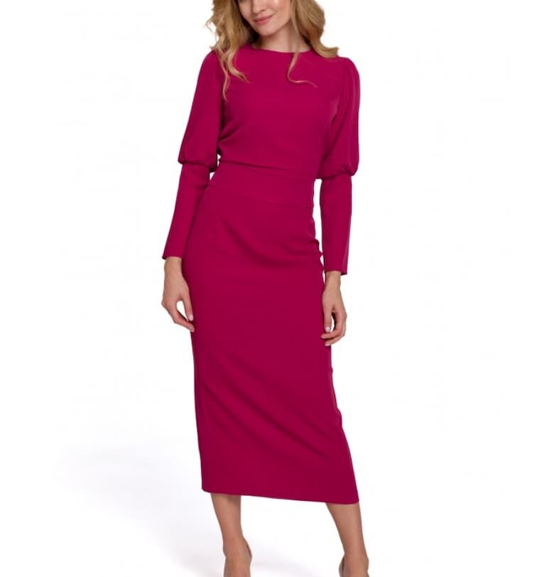 Дамска рокля  елегантен модел - полиестер - еластан - nude Makover