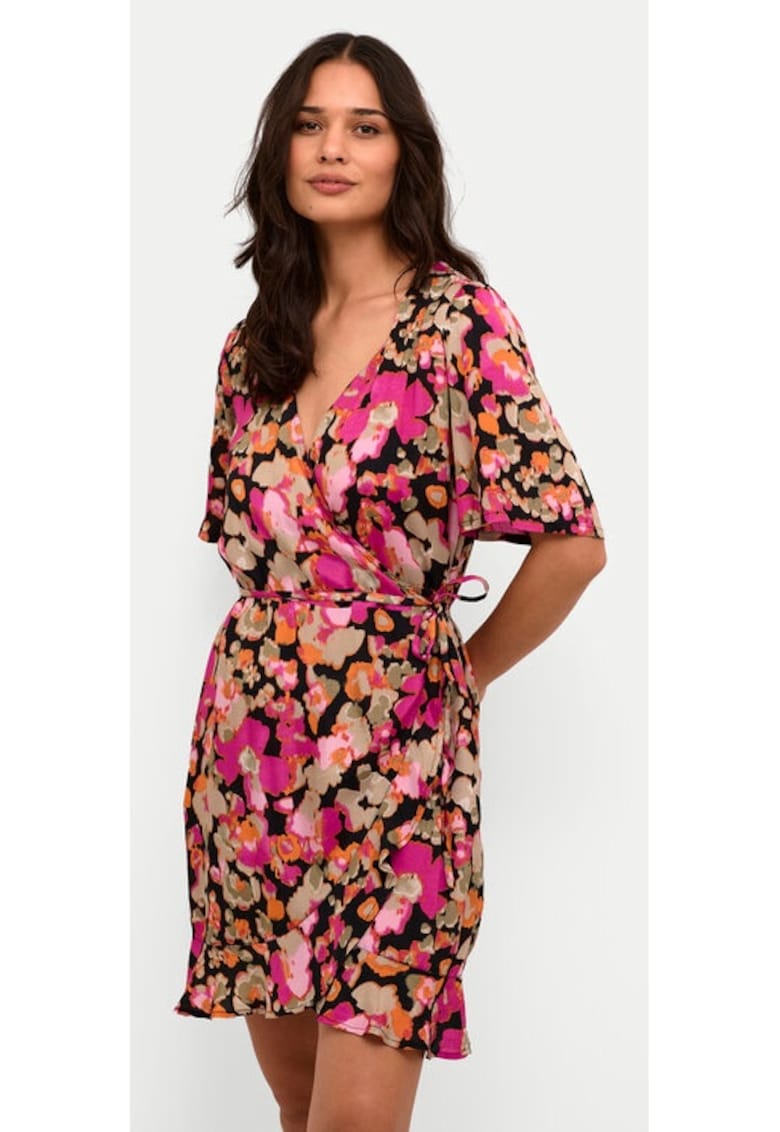 Дамска рокля - кафе - Многоцветна - Вискоза kaffe