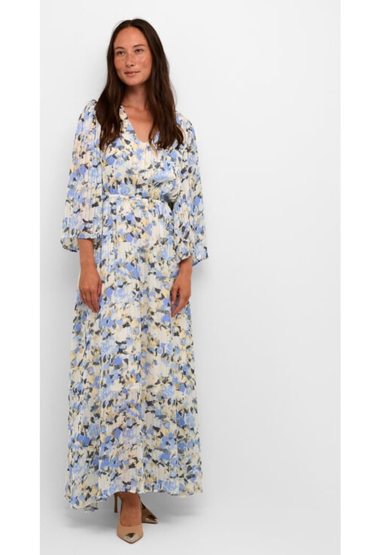 Дамска рокля - кафе - Многоцветна - Полиестер kaffe