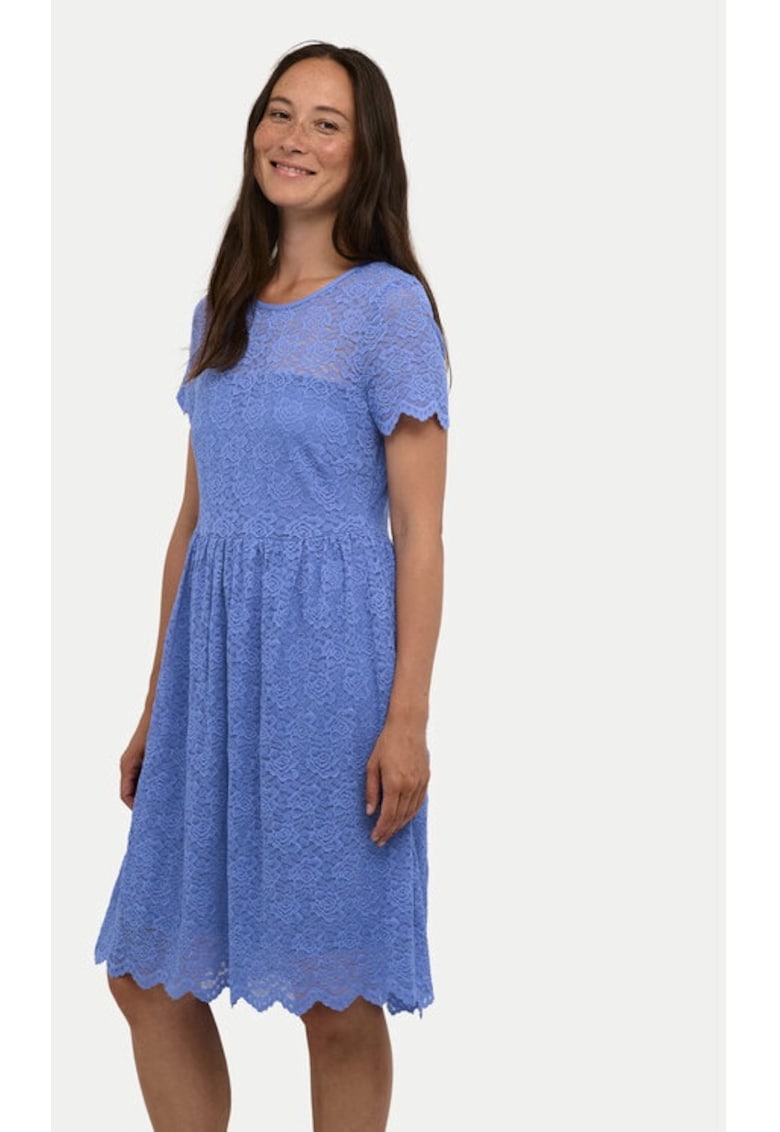 Дамска рокля - кафе - син - полиамид kaffe