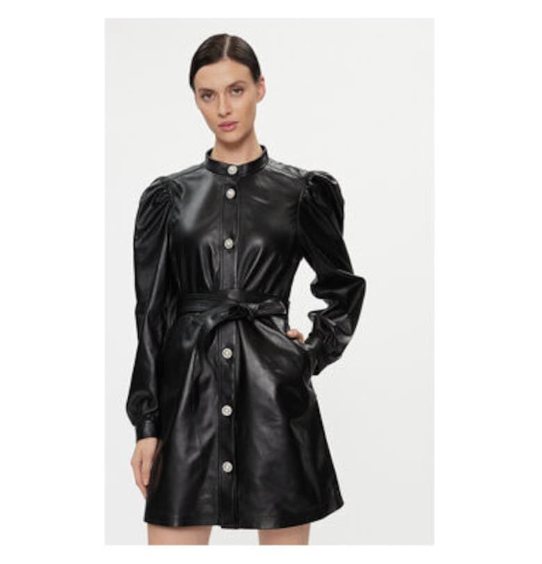 Дамска рокля - по поръчка - 302976454 - Естествена кожа - Черна - Черен custommade