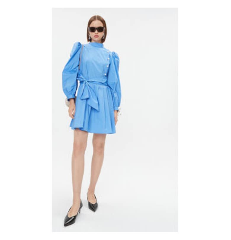 Дамска рокля по поръчка - 999369477 - Органичен памук - L INTL - Син custommade