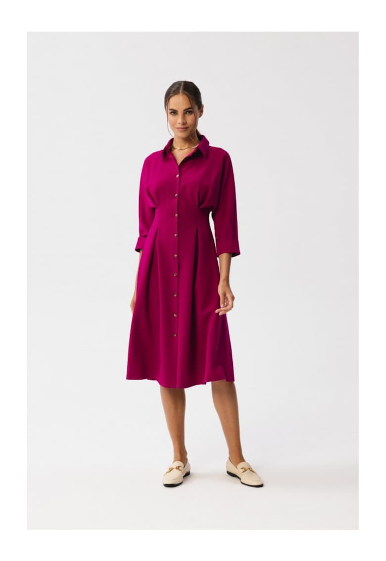 Дамска рокля-риза - Camedes - слива - Виолетов Stylove