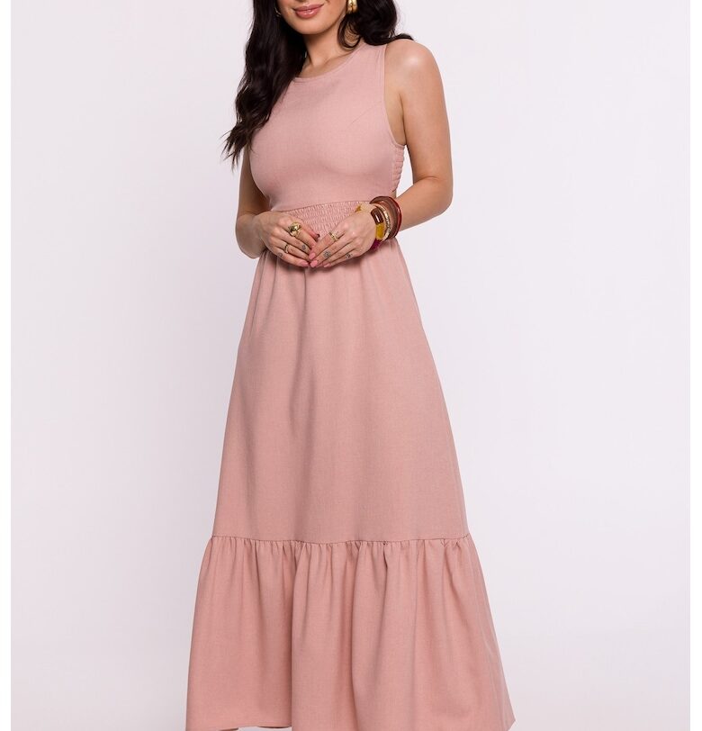 BeWear Дамска макси рокля Tyeec B281 розово - Розово OEM