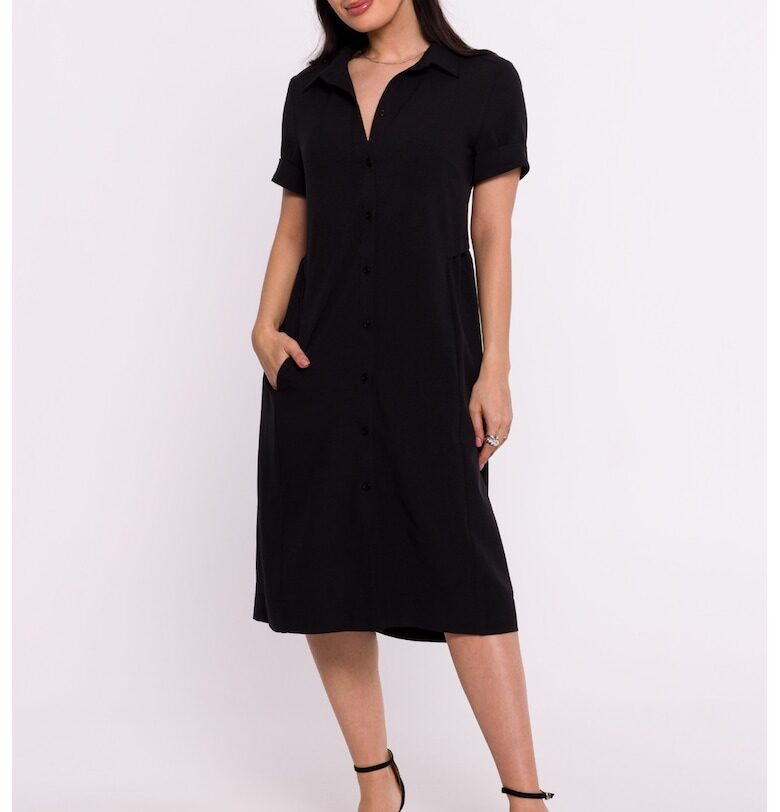 Дамска рокля - тип риза - полиестер - 49754 - Зелен OEM