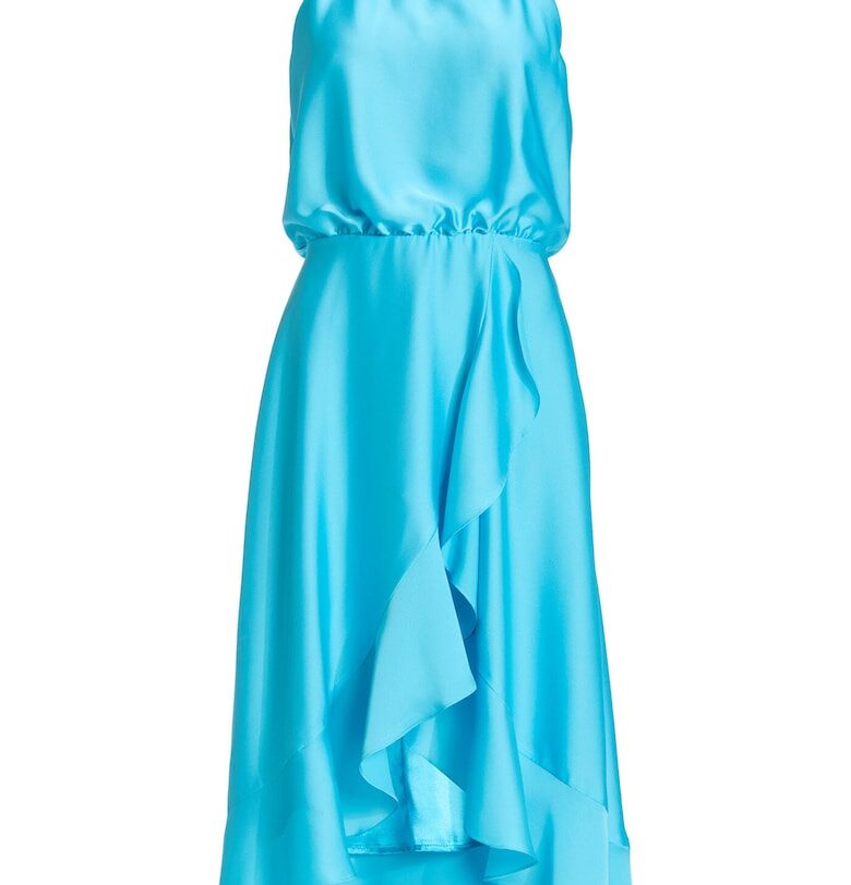 Дамска рокля тип „люлка“ - 5AH04500 - Полиестер - Син Swing