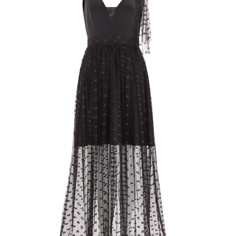 Дамска рокля тип „люлка“ - 5AI04600 - Найлон - Черен Swing