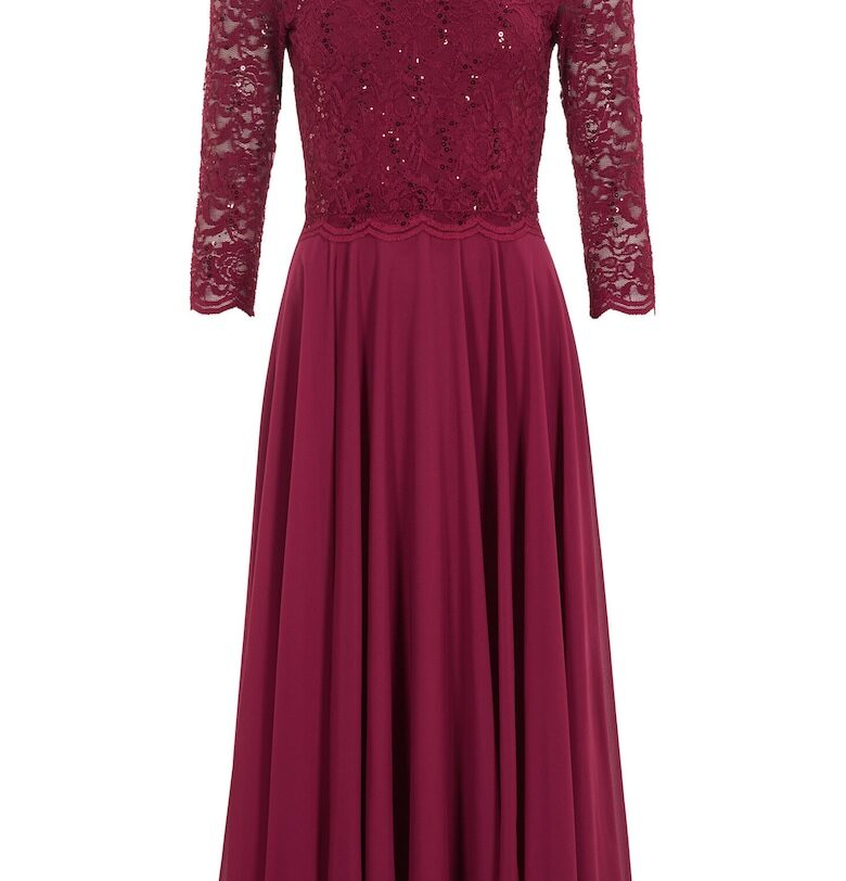 Дамска рокля тип „люлка“ - 5AI08900 - Полиестер - Бордо Swing