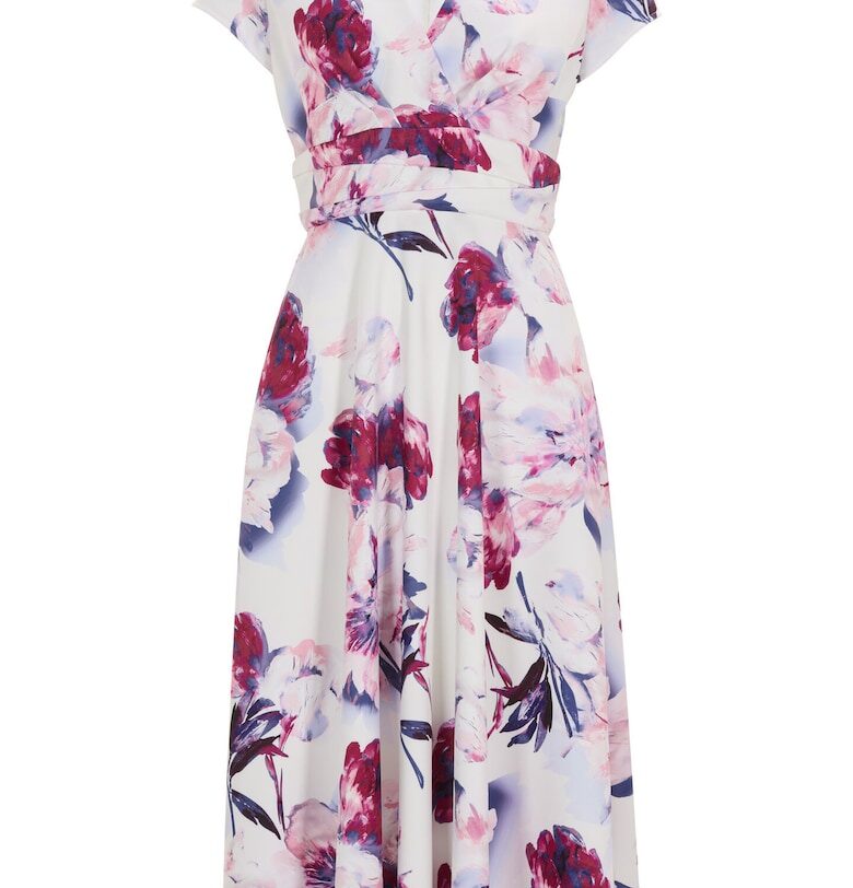 Дамска рокля тип „люлка“ - 5AI12700 - Полиестер/Еластан - Многоцветен Swing