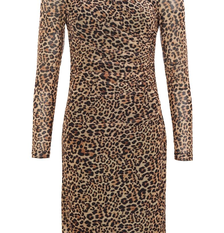 Дамска рокля тип „люлка“ - 5AI17600 - Полиестер - Бежов Swing