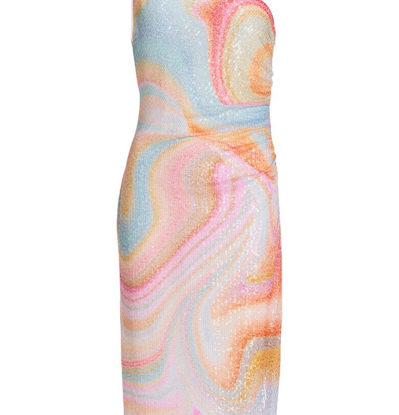 Дамска рокля тип „люлка“ - 5AI18800 - Полиестер - Многоцветен Swing