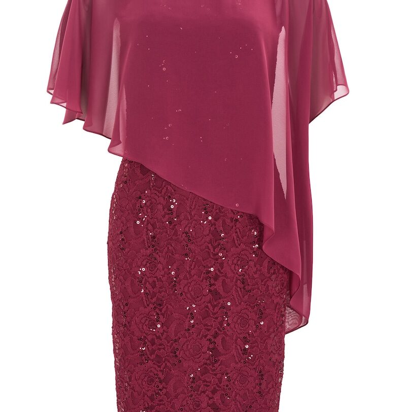 Дамска рокля тип „люлка“ - 77760410 - Полиестер - Бордо Swing