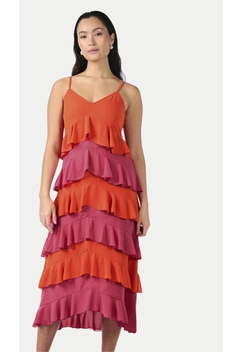 Дамска рокля - яс - оранжево - полиестер Yas