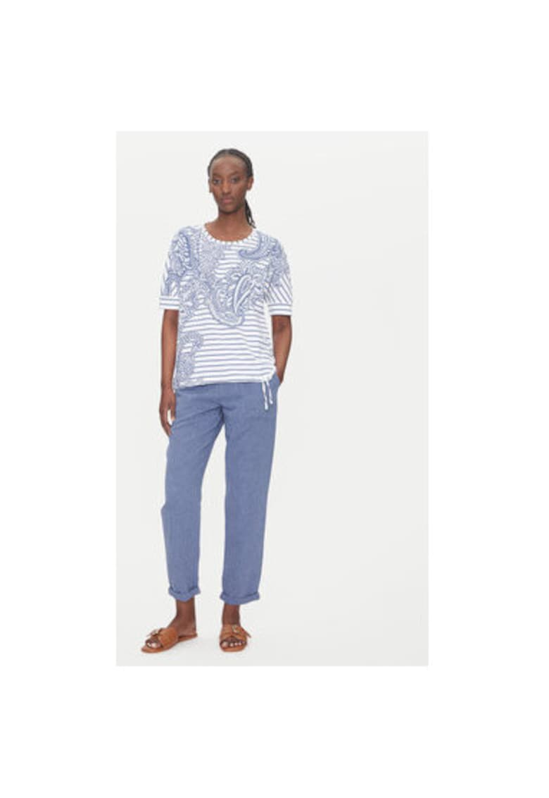 Дамска тениска 11105121 - Памук/Еластан - Синя - Син Olsen