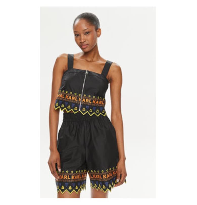 Дамска тениска -  303502492 - Органичен памук - Черна - Черен Karl Lagerfeld