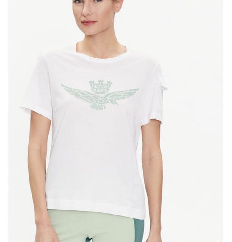 Дамска тениска -  303712259 - Памук - Бяла - Бял Aeronautica Militare