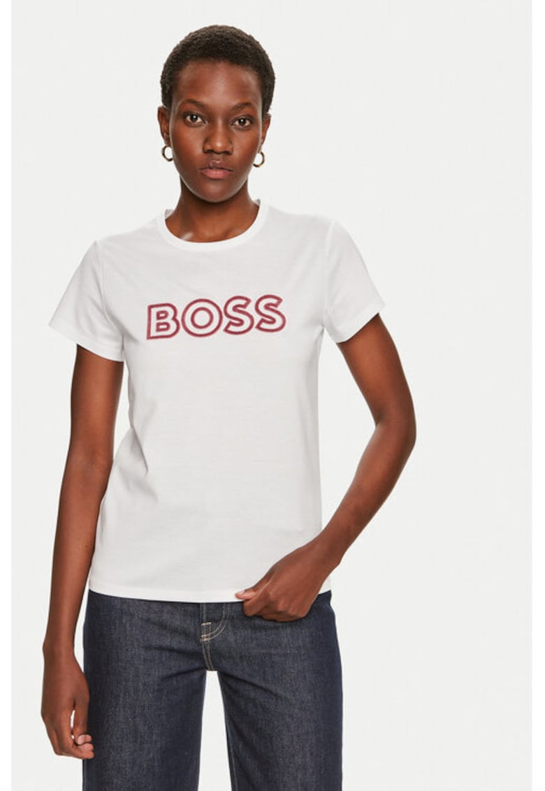Дамска тениска - 304313417 - Памук - Бяла - Бял BOSS