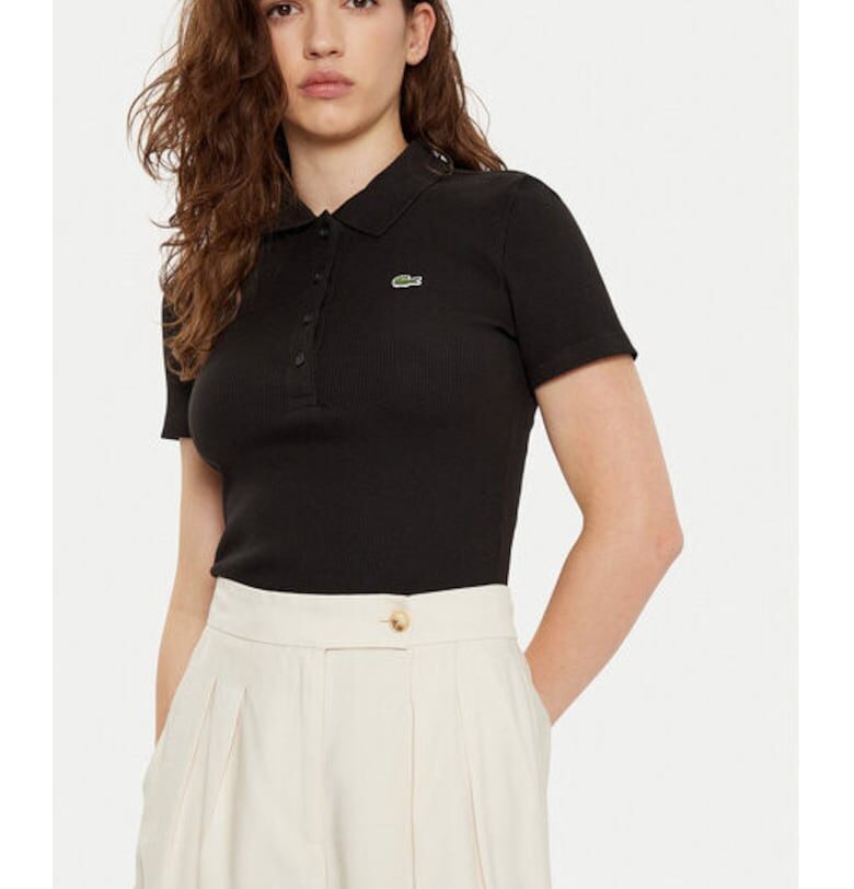 Дамска тениска -  304994555 - Органичен памук - Черен - Черен Lacoste