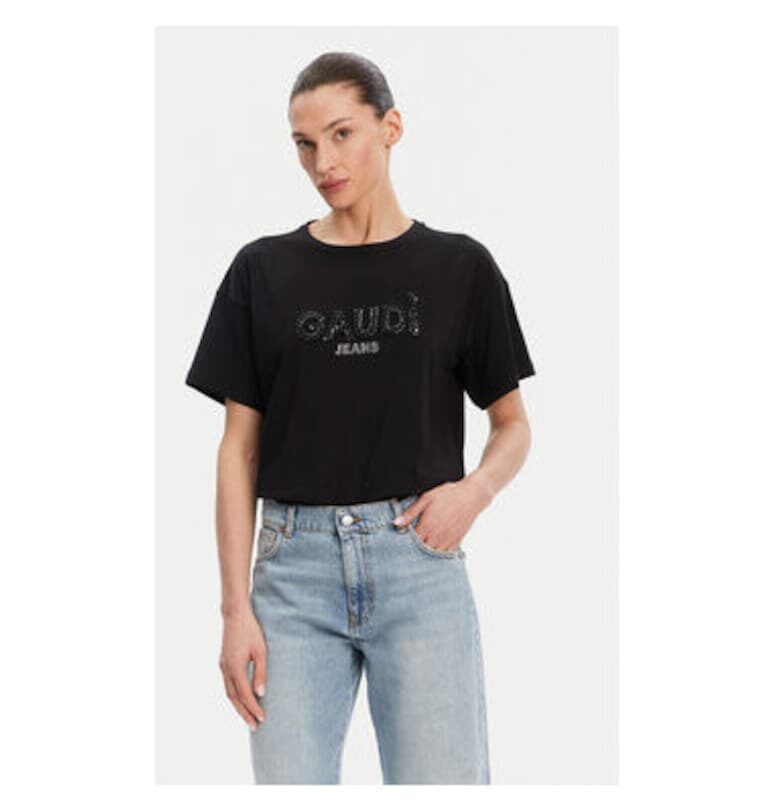 Дамска тениска  511BD64030 - Памук - Черен Gaudi