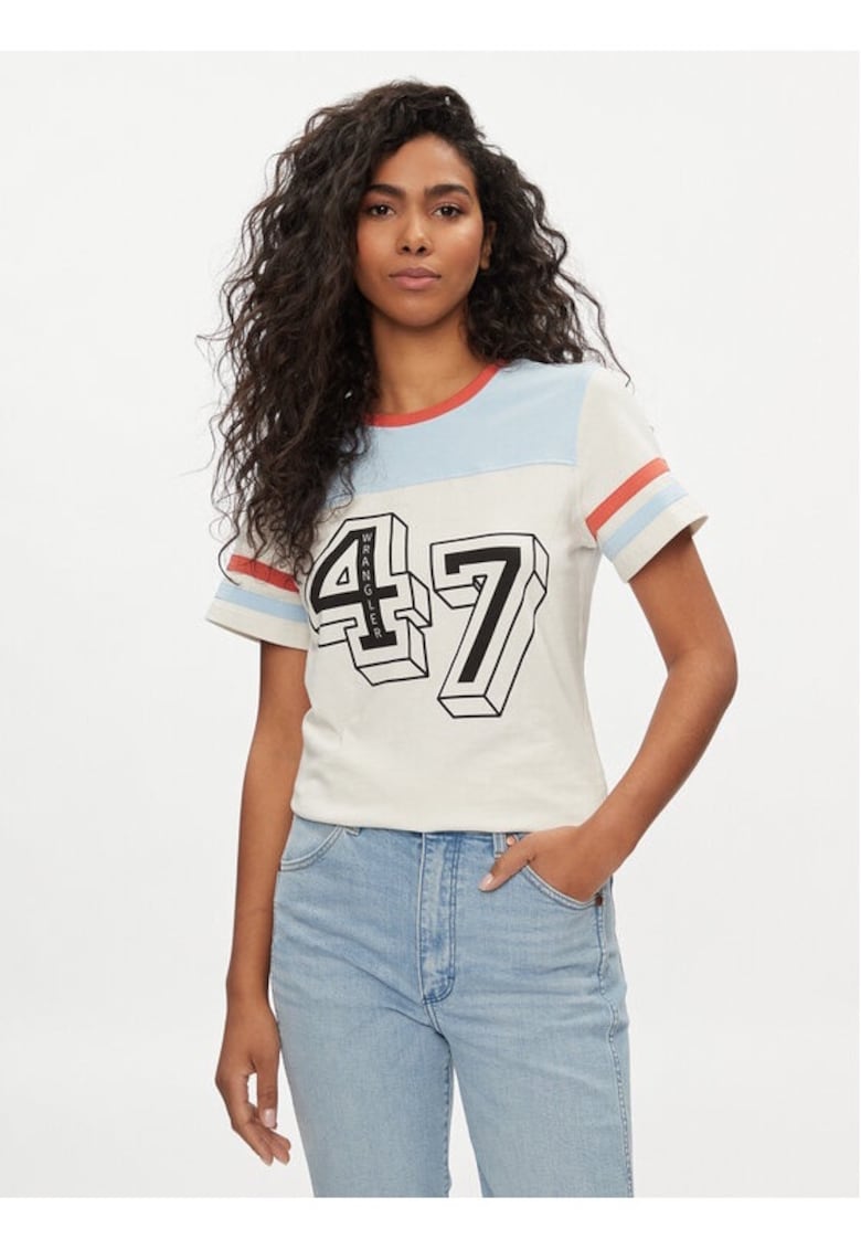 Дамска тениска - 593148 - Екрю - Памук - Wrangler