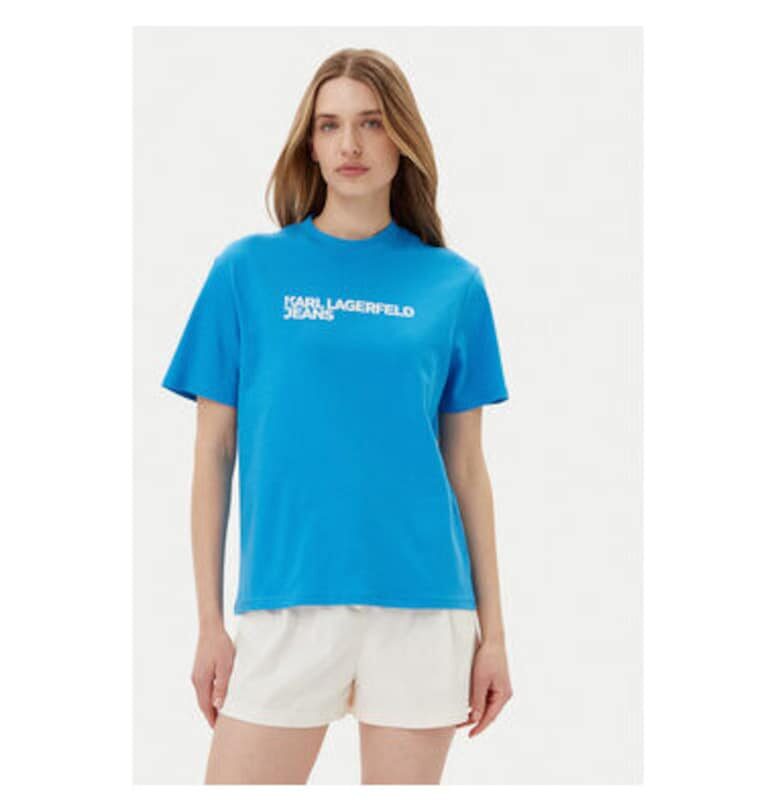 Дамска тениска  A1W17005 - Органичен памук - Син - Син Karl Lagerfeld
