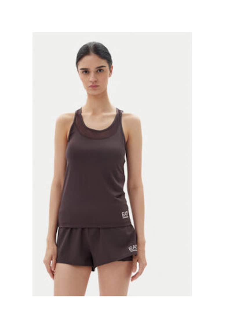 Дамска тениска - Emporio Armani 85% полиестер - кафява - еластан - EA7