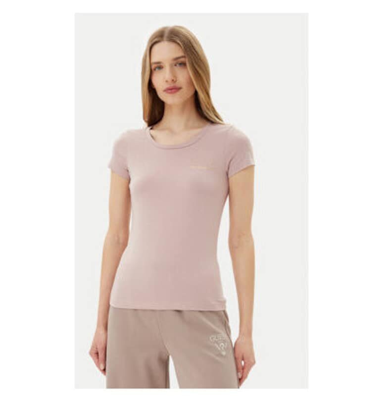 Дамска тениска  Emporio Armani - 8NTT65 TJDQZ - Памук/Модал - Розов - Розово EA7