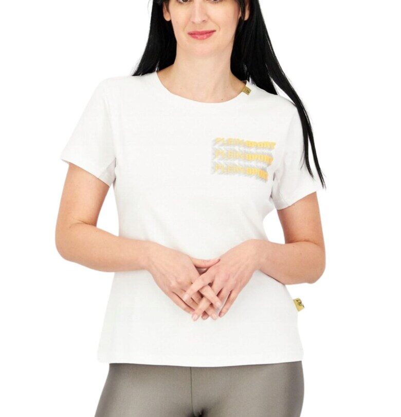 Дамска тениска  бял - памук - класическа кройка - бял - Plein Sport