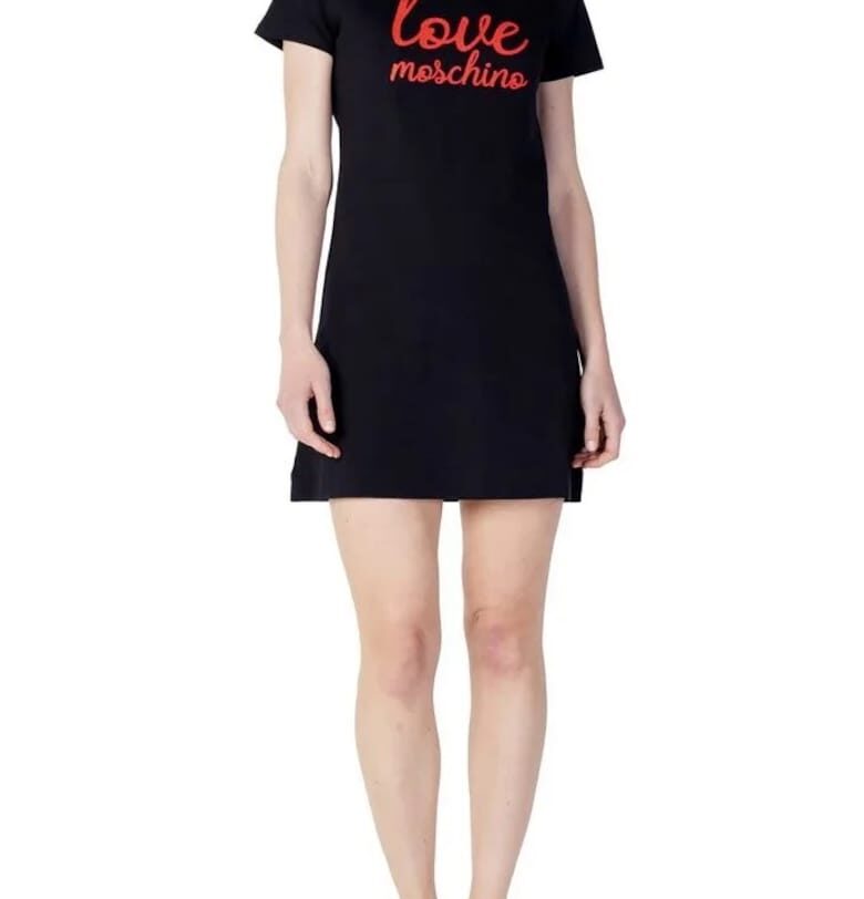 Дамска тениска рокля  W592927 - Черен Love Moschino
