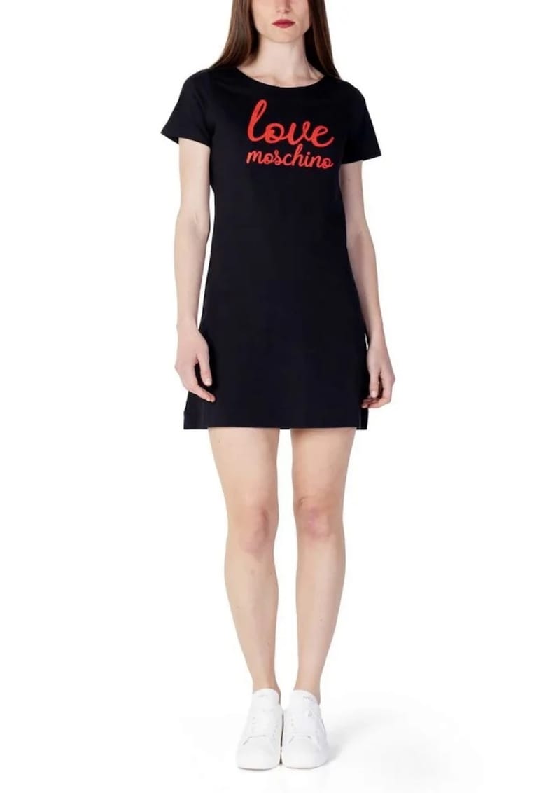 Дамска тениска рокля W592927 - Черен Love Moschino