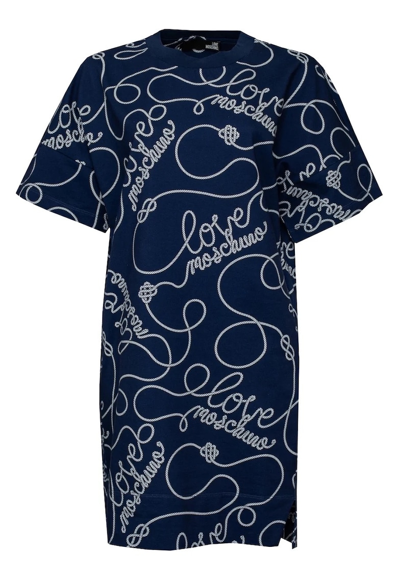 Дамска тениска рокля W5D2200 - Син Love Moschino