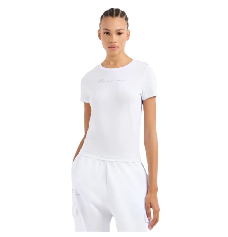 Дамска тениска  с дълъг ръкав - 7W000274-AF12945-U0002 - бяла - Бял EA7