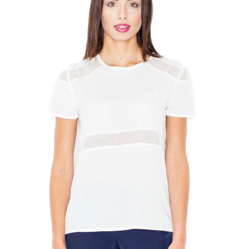 Дамска тениска с къс ръкав Isone M468 екрю Figl