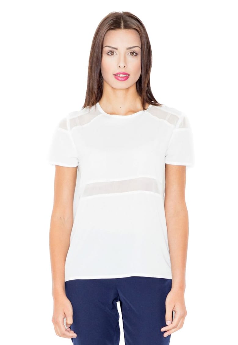 Дамска тениска с къс ръкав Isone M468 екрю Figl