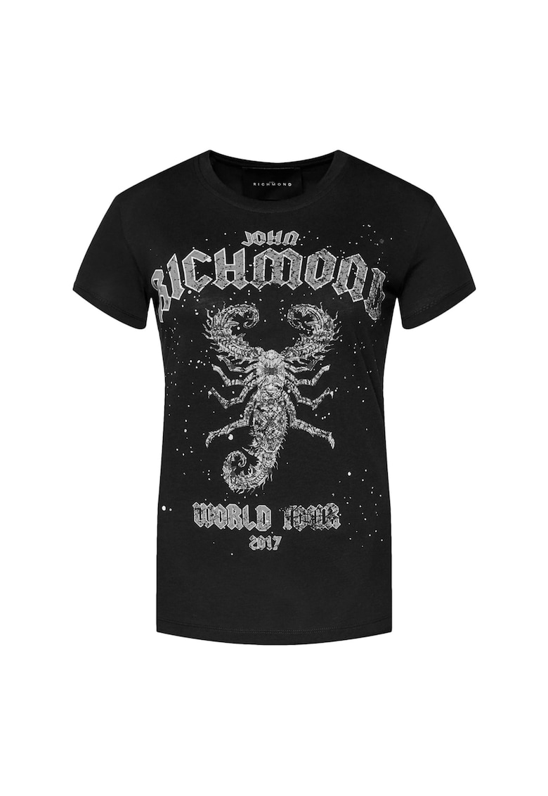 Дамска тениска черна - памук - класическа кройка - John Richmond