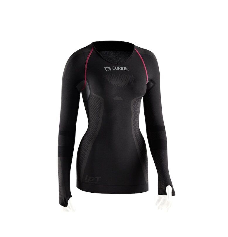 Дамска термо тениска с дълъг ръкав -  Cristallo - тъмно сиво-фуксия Lurbel